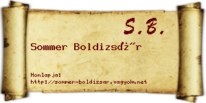 Sommer Boldizsár névjegykártya